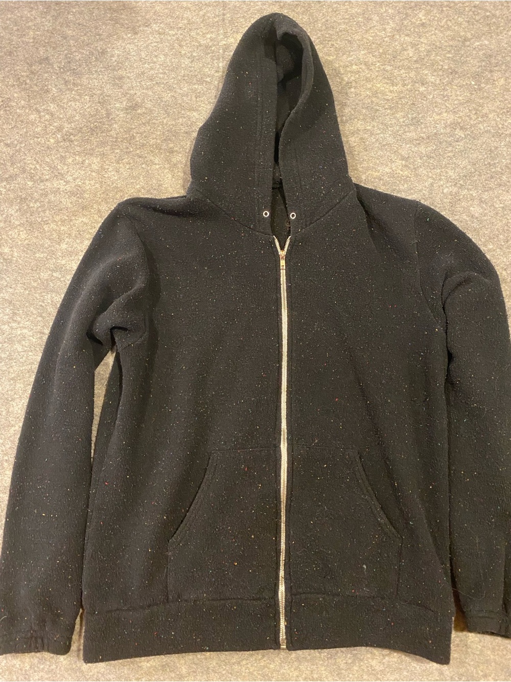 American Apparel Grey Confetti Zip-Up Hoodie